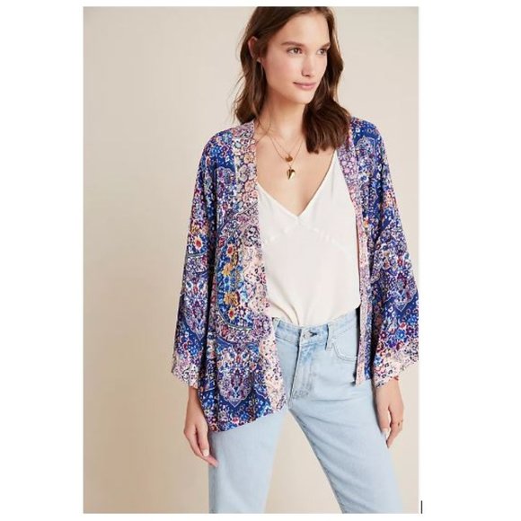Jasmine Kimono in Paisley Lilac Motif from Anthropologie – One Size - NWT - Picture 2 of 9